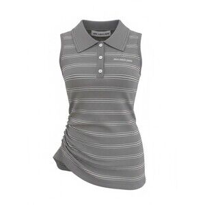 Ann Andelman Gray striped knitted vest EUC Size XS